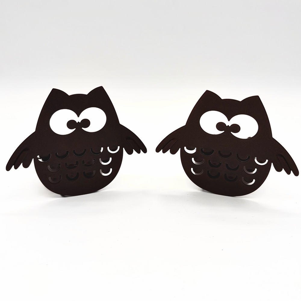 Owl Tea Light / Votive Metal Candle Holder - Set of 2